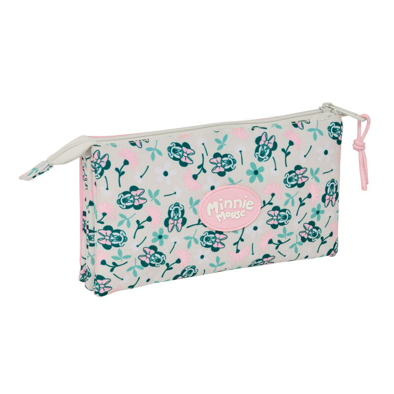 Portatodo triple rosa Minnie Disney con tres compartimentos - 2