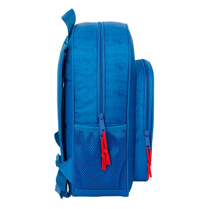 Mochila azul de Superman DC Comics con bolsillo frontal y bolsillos laterales - 3
