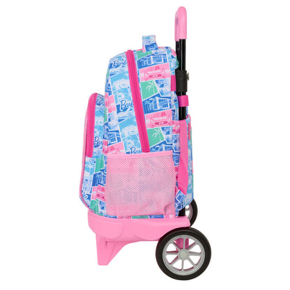 Mochila trolley Barbie Good Day rosa y azul con ruedas - 3