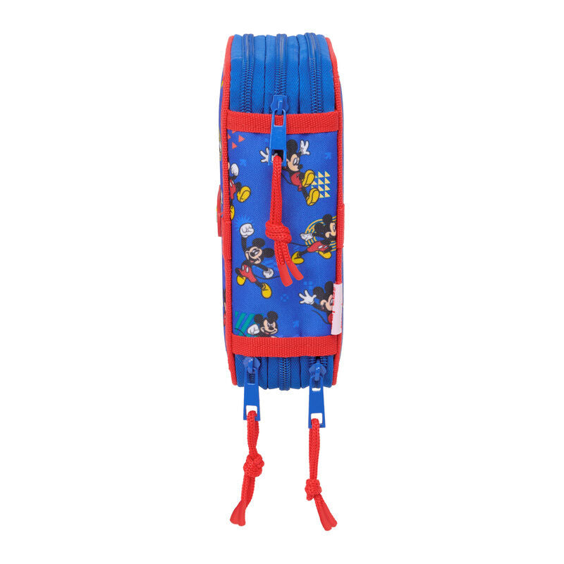 Plumier triple azul y rojo de Mickey Disney con 37 piezas - 3