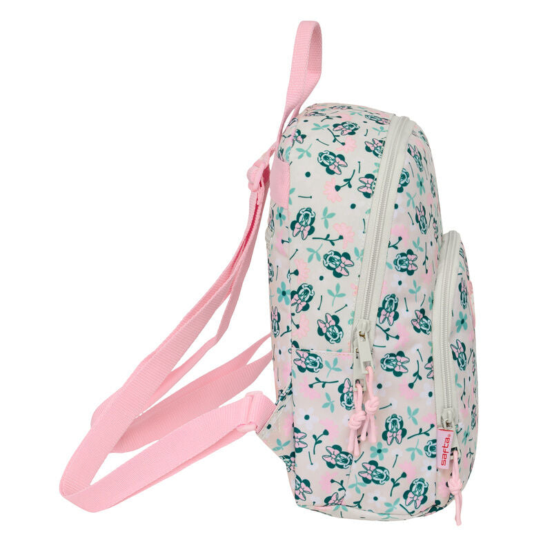 Mochila Minty Minnie Disney con estampado floral en tonos rosa y verde agua - 3