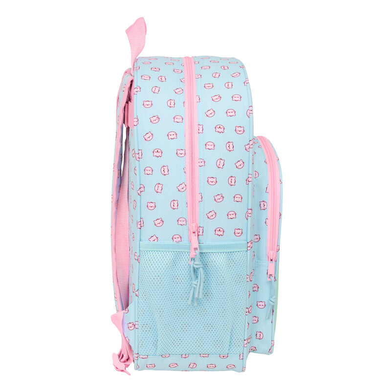 Mochila SAFTA Pembe The Pink Cat azul claro con gato rosa - 3