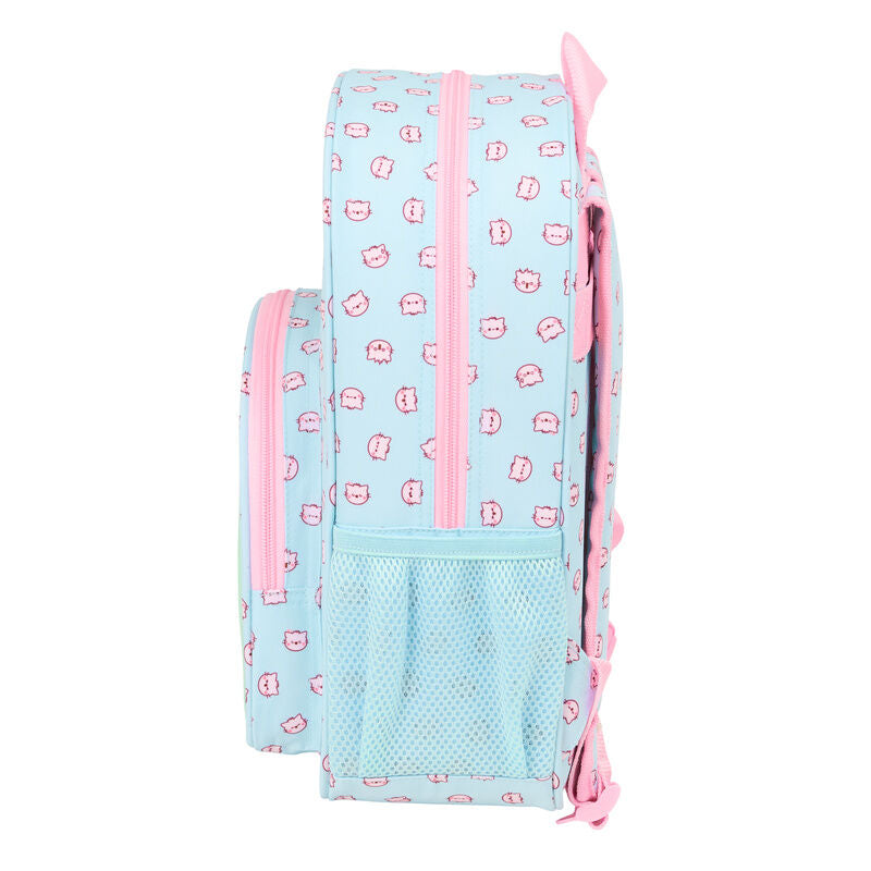 Mochila Pembe The Pink Cat azul pastel con estampado de gatos - 3