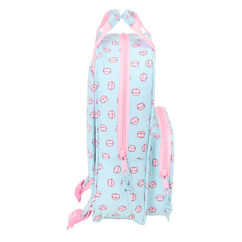Mochila SAFTA Pembe The Pink Cat azul claro con gato rosa - 3
