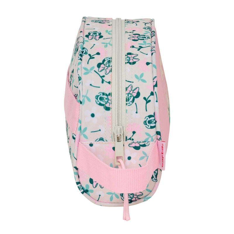 Neceser rosa Minnie Disney con asa lateral y motivos florales - 3