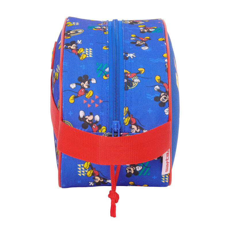 Neceser azul de Mickey Disney con asa lateral y detalles rojos - 3