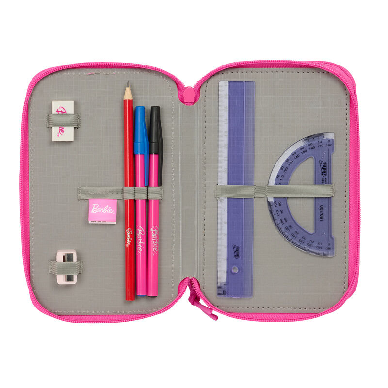 Portatodo triple rosa Good Day Barbie con tres compartimentos - 4
