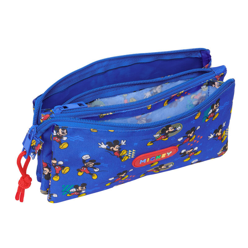 Portatodo triple azul de Mickey Disney con tres compartimentos - 3