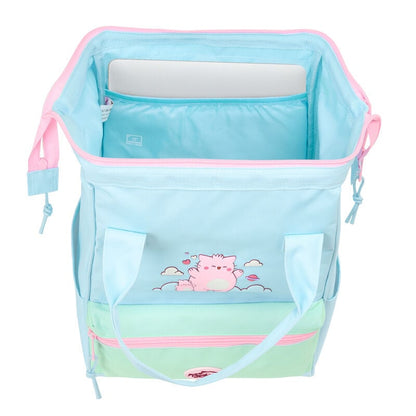 Mochila SAFTA Pembe The Pink Cat en tonos azul claro y menta - 4