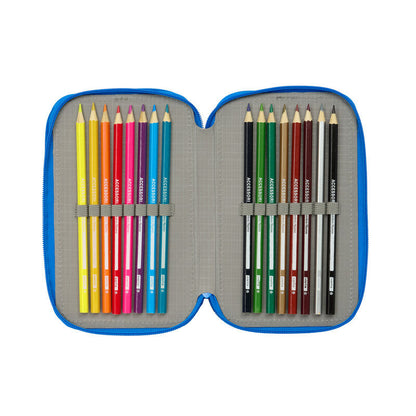 Plumier triple azul de Batman DC Comics con tres compartimentos - 5