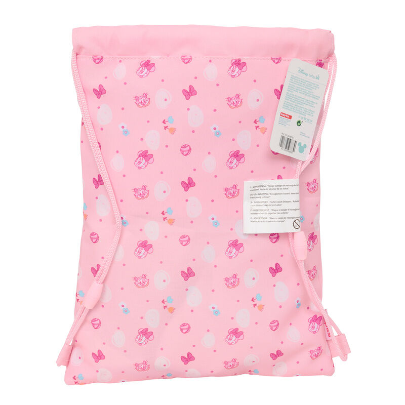 Saco rosa Baby Minnie Disney con cordones y flores - 5
