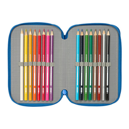 Plumier triple azul de Superman DC Comics con material escolar - 5