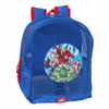 Mochila azul de rejilla Los Vengadores Marvel con Iron Man, Hulk y Capitán América