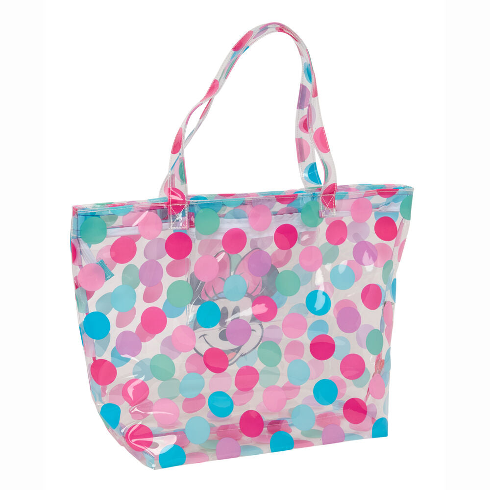 Bolsa de playa transparente de Minnie Disney con lunares multicolor - 3