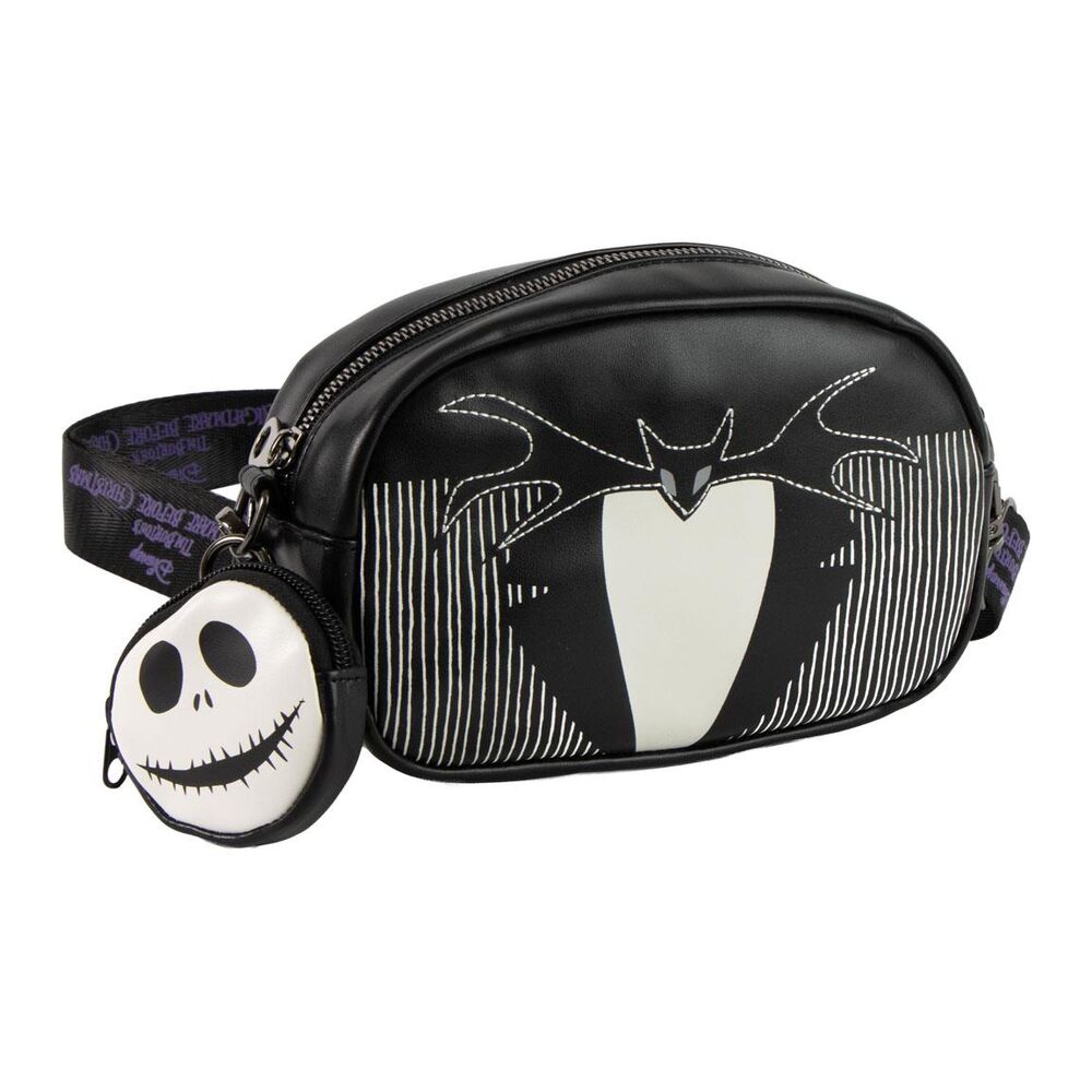 Bolso bandolera negro de Pesadilla Antes de Navidad con detalle de Jack Skellington - 2