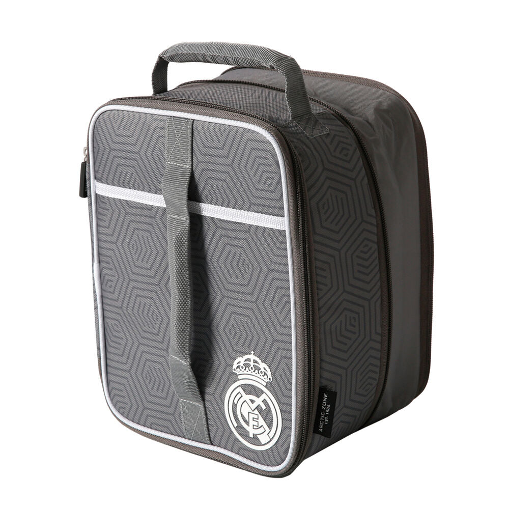 Bolsa térmica gris Real Madrid con contenedor para sándwich