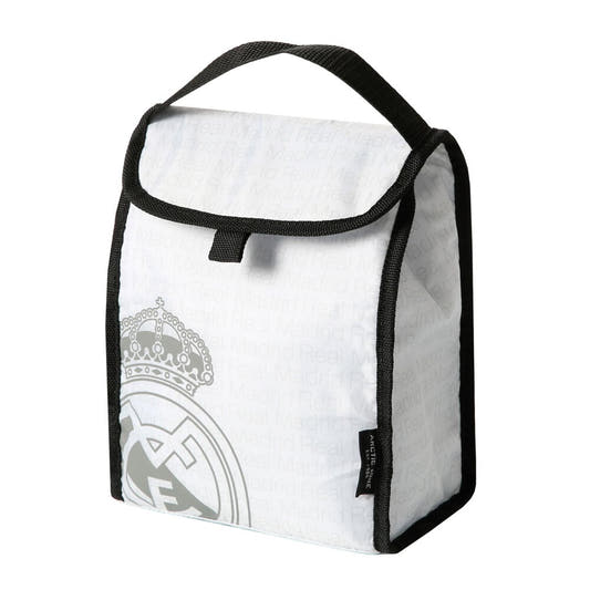 Bolsa térmica porta alimentos Real Madrid blanca con escudo
