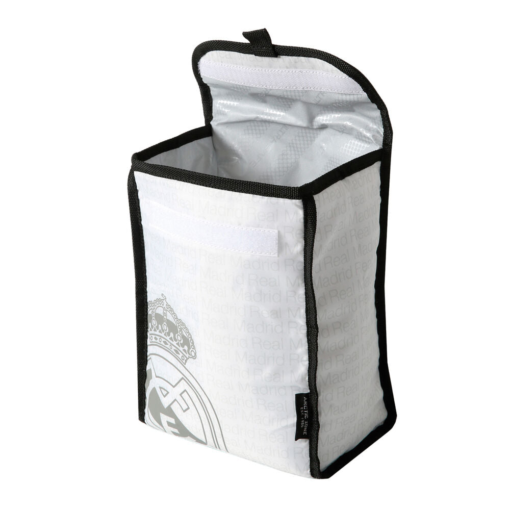 Bolsa térmica porta alimentos Real Madrid blanca con escudo - 3