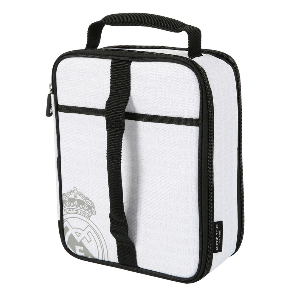Bolsa térmica blanca y negra del Real Madrid con tupper - 2