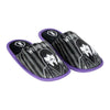 Pantuflas CERDÁ de Wednesday con rayas negras y grises y ribete morado