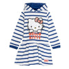 Vestido infantil de rayas con capucha y estampado de Hello Kitty