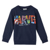 Sudadera Marvel azul marino con estampado frontal de superhéroes