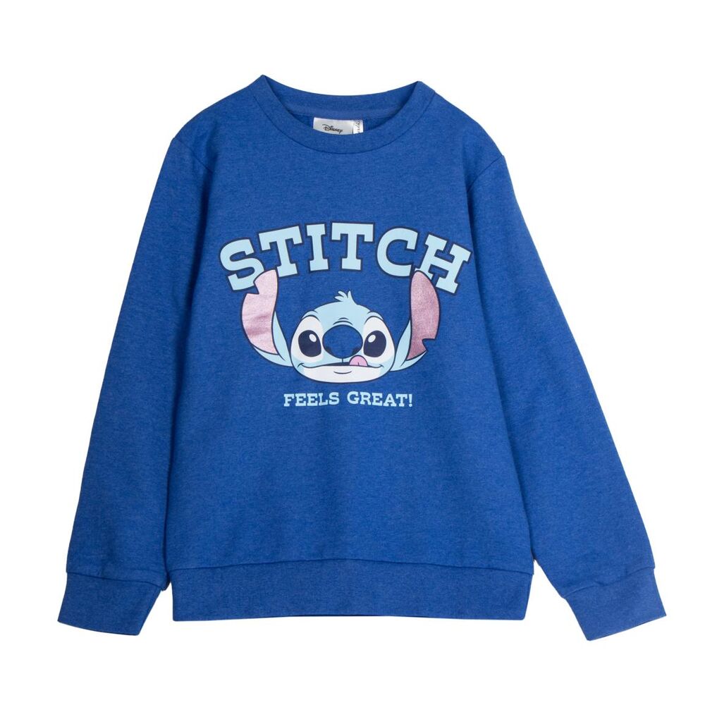 Sudadera azul Disney Stitch con estampado frontal