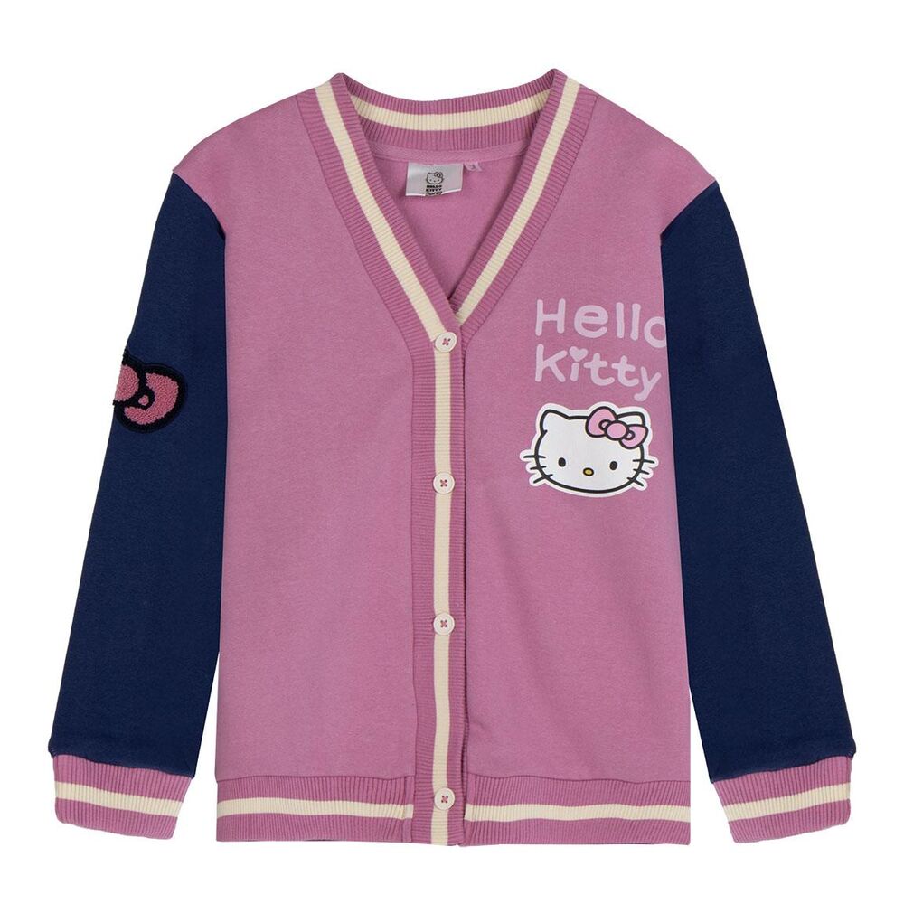 Chaqueta infantil de algodón Hello Kitty rosa y azul marino