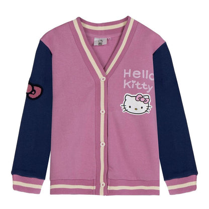 Chaqueta infantil de algodón Hello Kitty rosa y azul marino