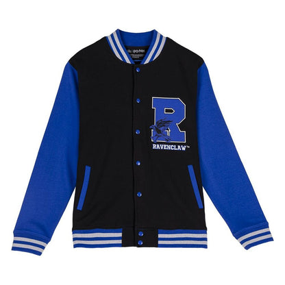 Chaqueta Ravenclaw de Harry Potter negra y azul con emblema frontal
