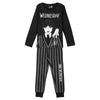 Pijama de manga larga Wednesday negro y gris con Miércoles y Thing