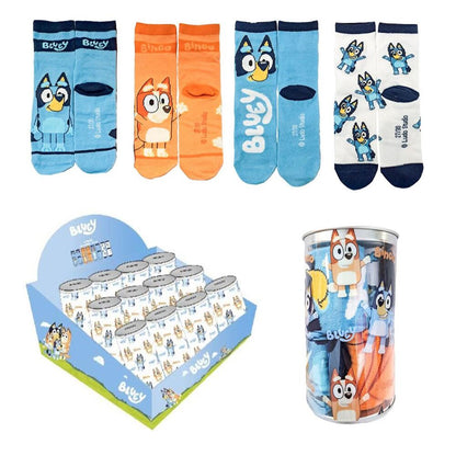 Set de 4 pares de calcetines Bluey con diseños de Bluey y Bingo