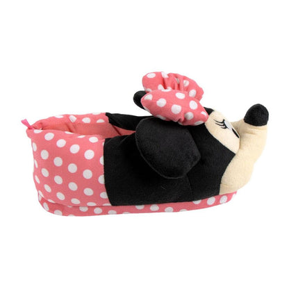 Pantuflas Minnie Disney rosas con lazo de lunares - 2