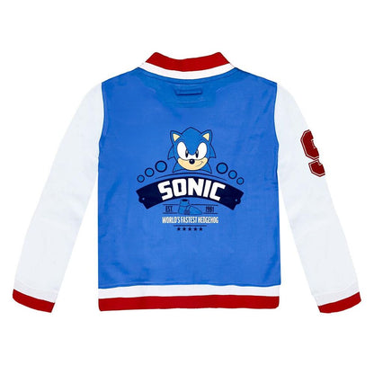 Chaqueta infantil azul de Sonic the Hedgehog con mangas blancas y detalles rojos - 2