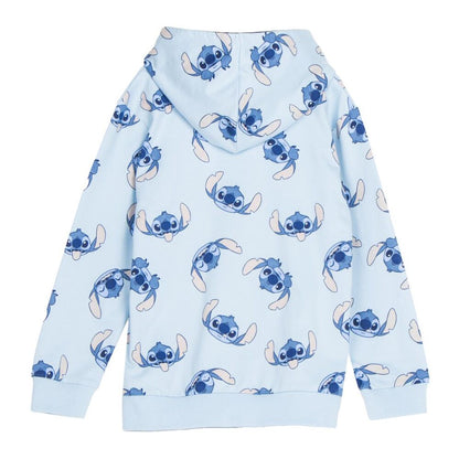 Sudadera infantil azul claro de Stitch Disney con capucha y cremallera - 2
