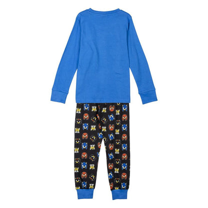 Pijama Sonic the Hedgehog azul con camiseta de manga larga y pantalón estampado - 2