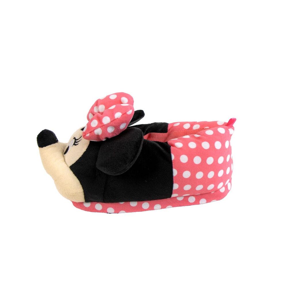 Pantuflas Minnie Disney rosas con lazo de lunares - 3