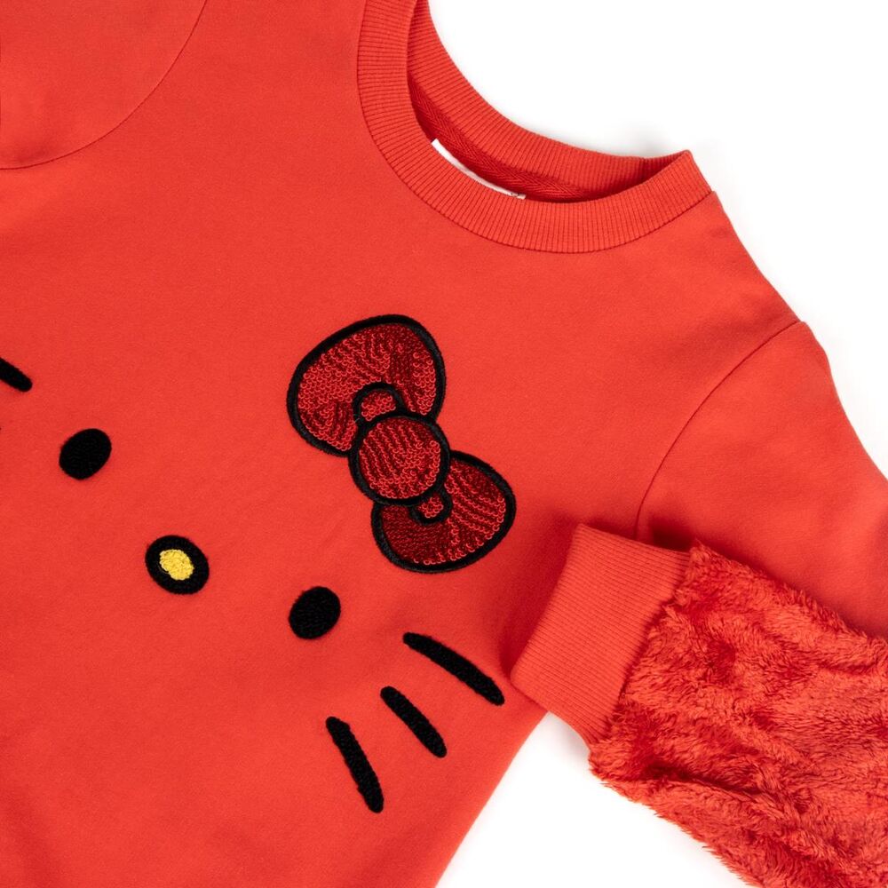 Sudadera roja infantil de Hello Kitty con mangas texturizadas - 3