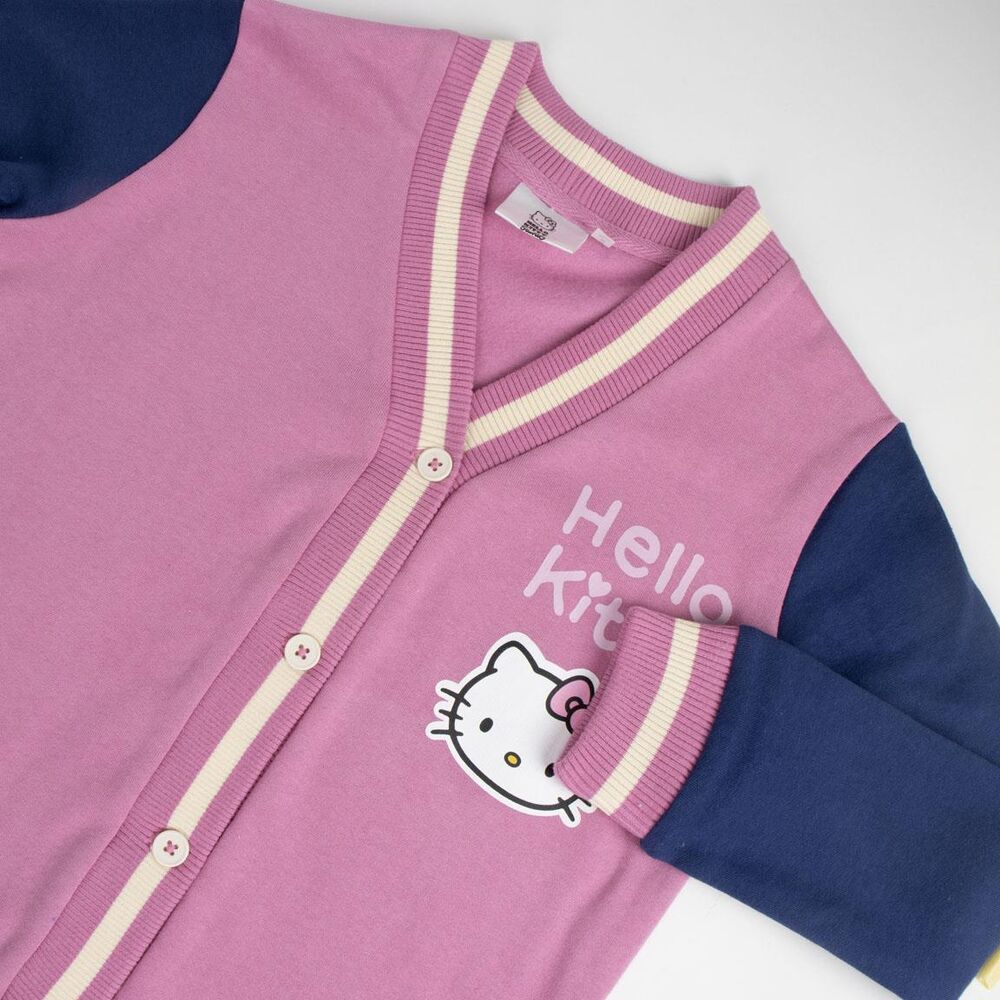 Chaqueta infantil de algodón Hello Kitty rosa y azul marino - 3