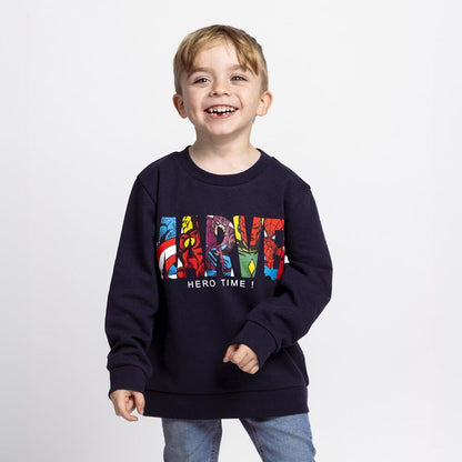 Sudadera Marvel azul marino con estampado frontal de superhéroes - 4