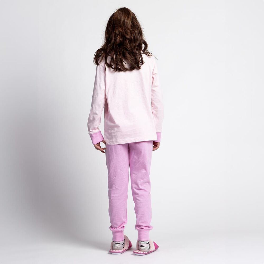 Pijama Barbie infantil rosa de manga larga con camiseta estampada y pantalón largo - 5