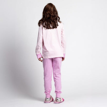 Pijama Barbie infantil rosa de manga larga con camiseta estampada y pantalón largo - 5