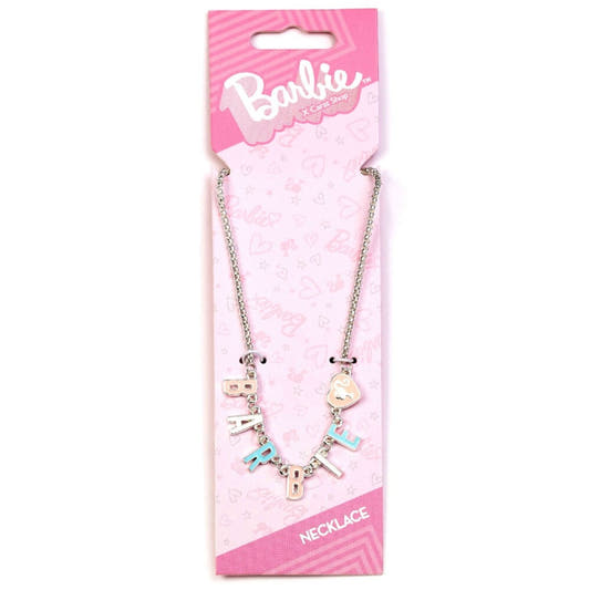 Colgante Barbie con letras de colores y charm de corazón