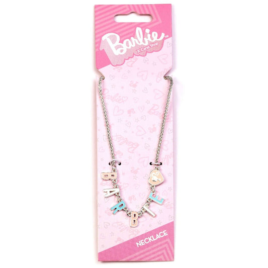 Colgante Barbie con letras de colores y charm de corazón