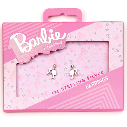 Pendientes Silhouette Barbie de plata 925 en estuche rosa