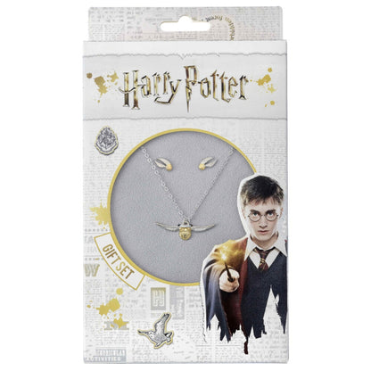 Set Harry Potter con colgante Golden Snitch y pendientes