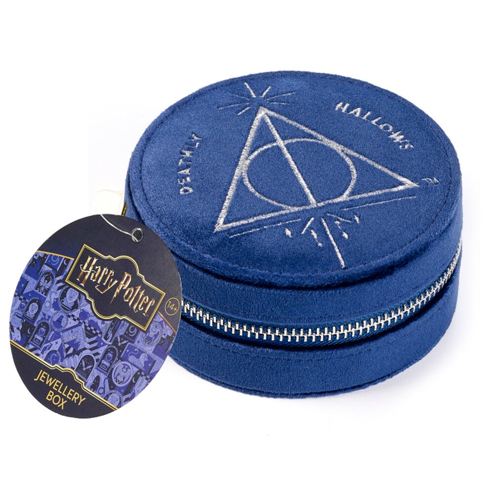Joyero azul de Harry Potter Deathly Hallows con símbolo de las Reliquias de la Muerte
