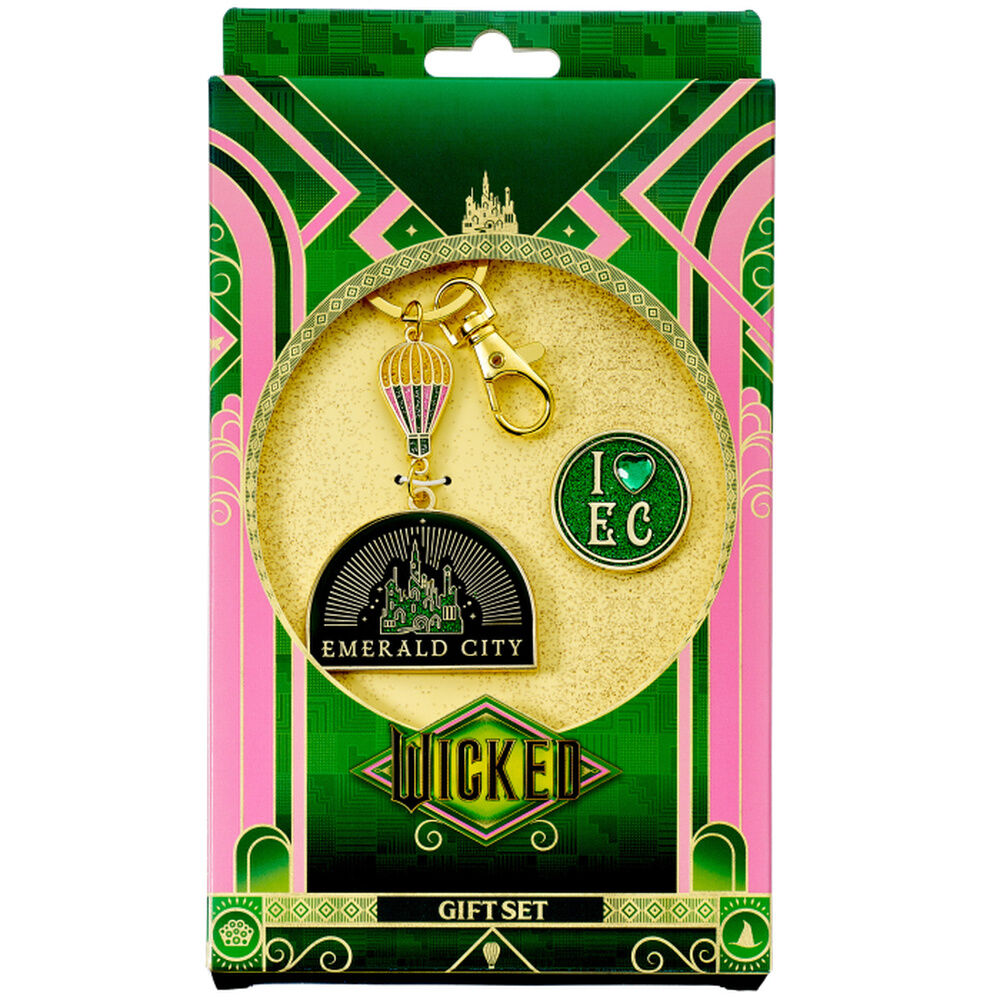 Set regalo Wicked con llavero Emerald City y pin I Love EC