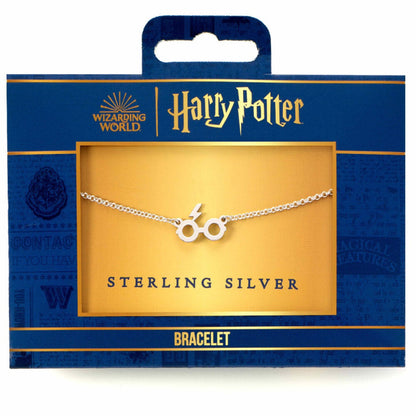 Pulsera Harry Potter de plata con gafas y relámpago
