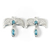 Pendientes Harry Potter con diseño de diadema y cristales azules